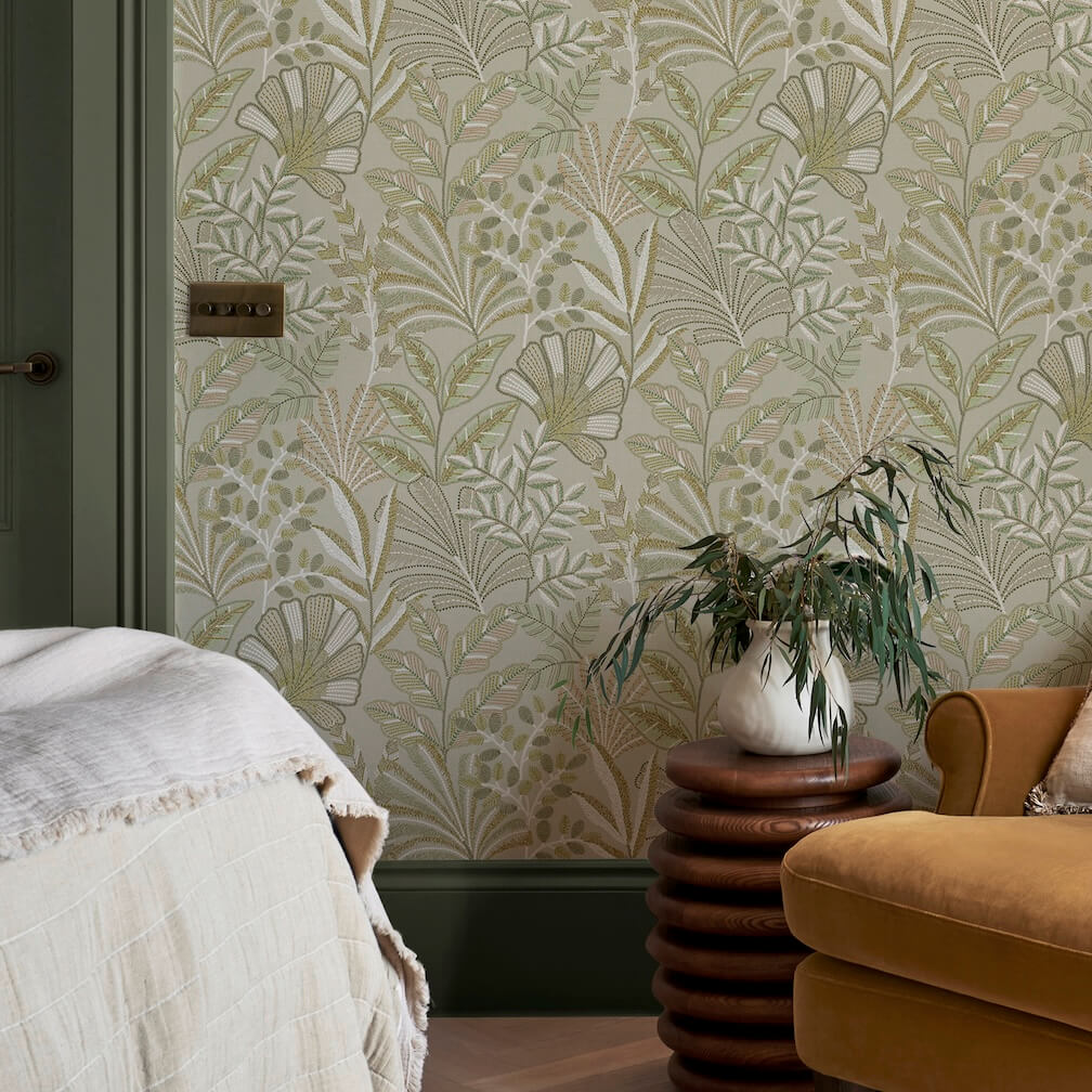 Graham & Brown Vendura Weave Sage Wallpaper
