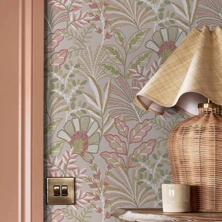Graham & Brown Vendura Weave Pink Wallpaper