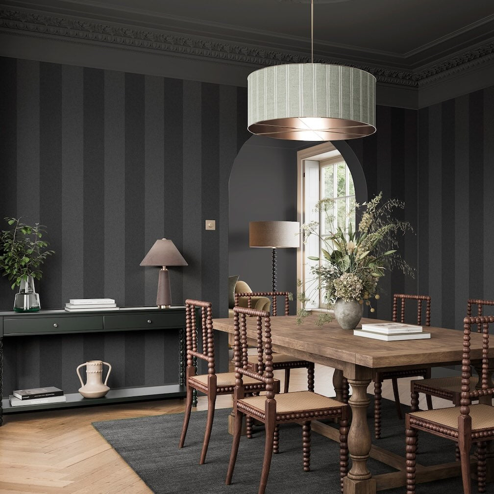 Superfresco Easy Regent Stripe Charcoal Wallpaper