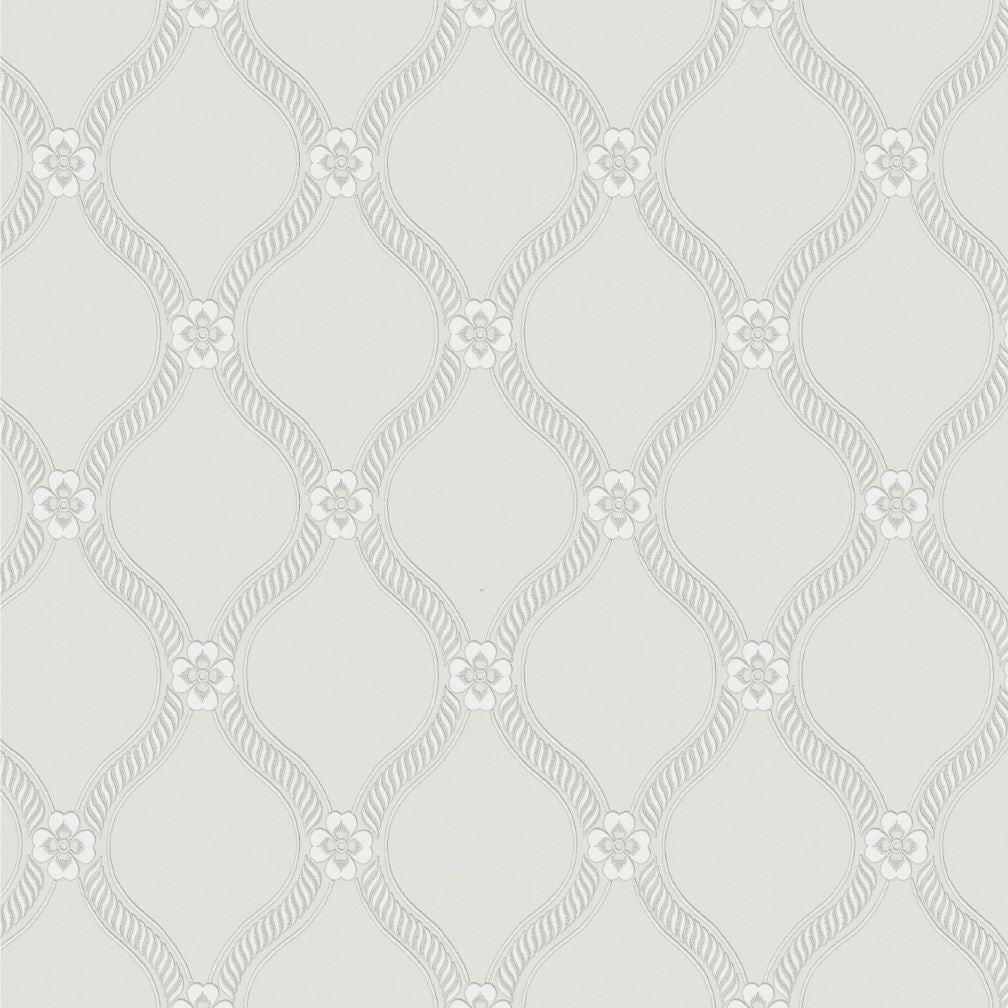 Laura Ashley Landford Paintable White Wallpaper