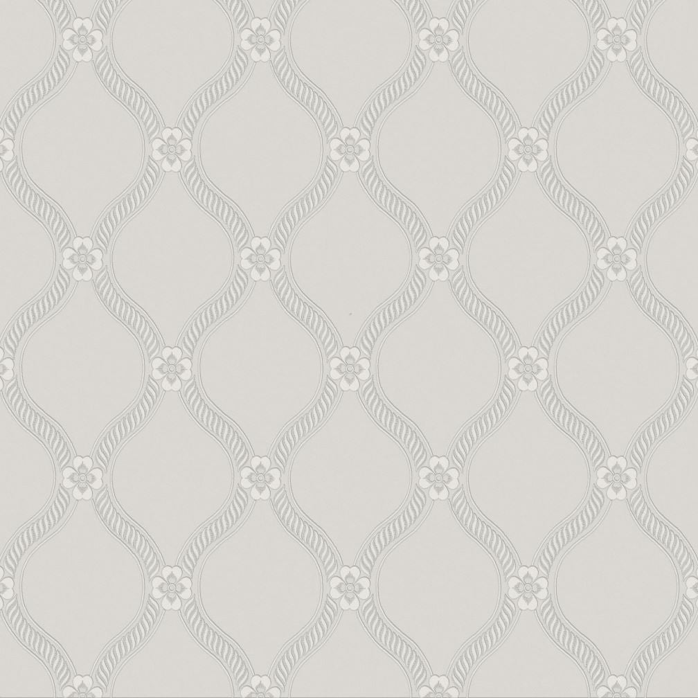 Laura Ashley Landford Paintable White Wallpaper