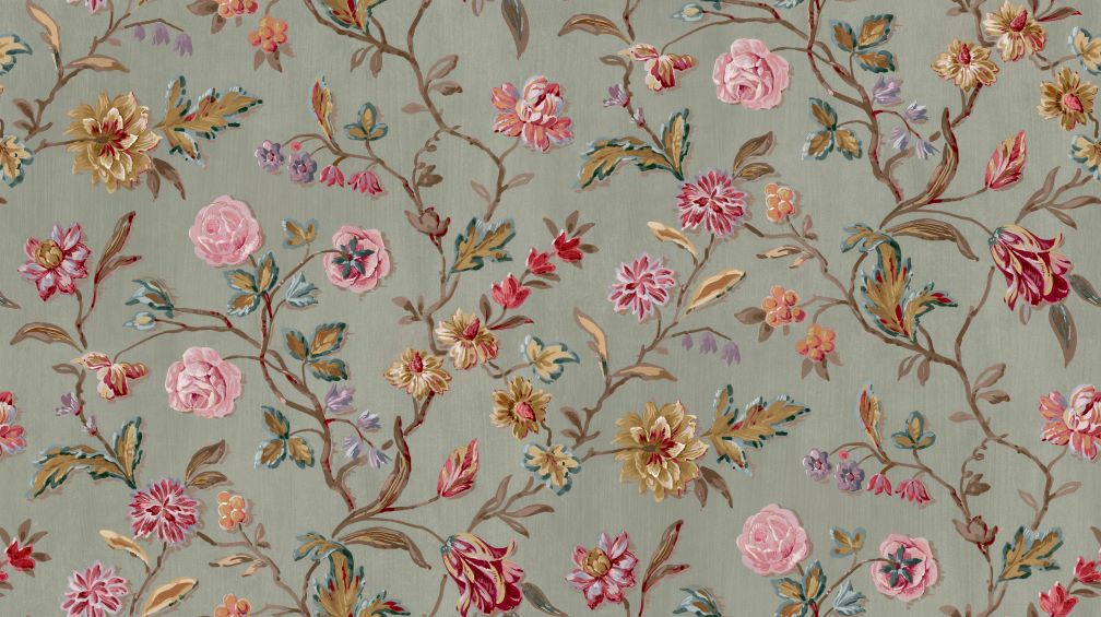 Laura Ashley Lingmell Trail Antique Green Wallpaper