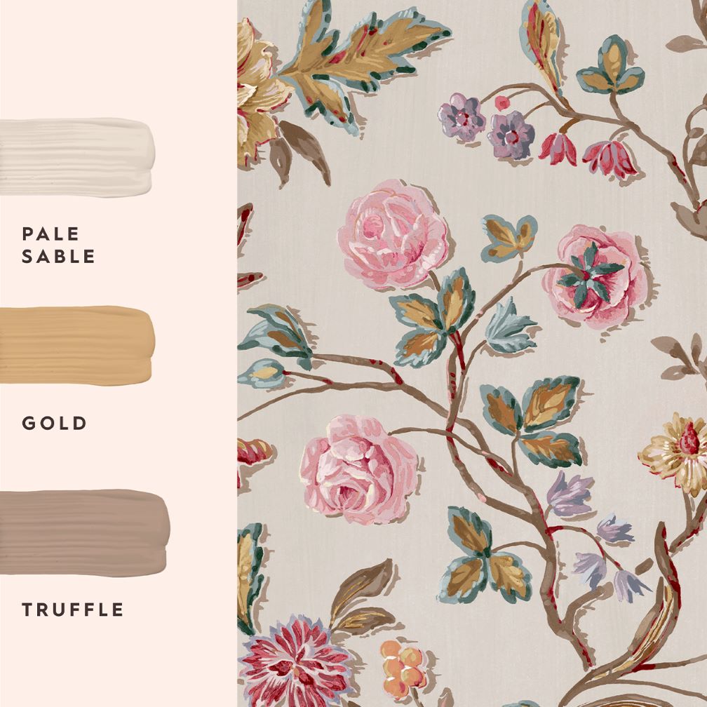 Laura Ashley Lingmell Trail Pale Sable Wallpaper