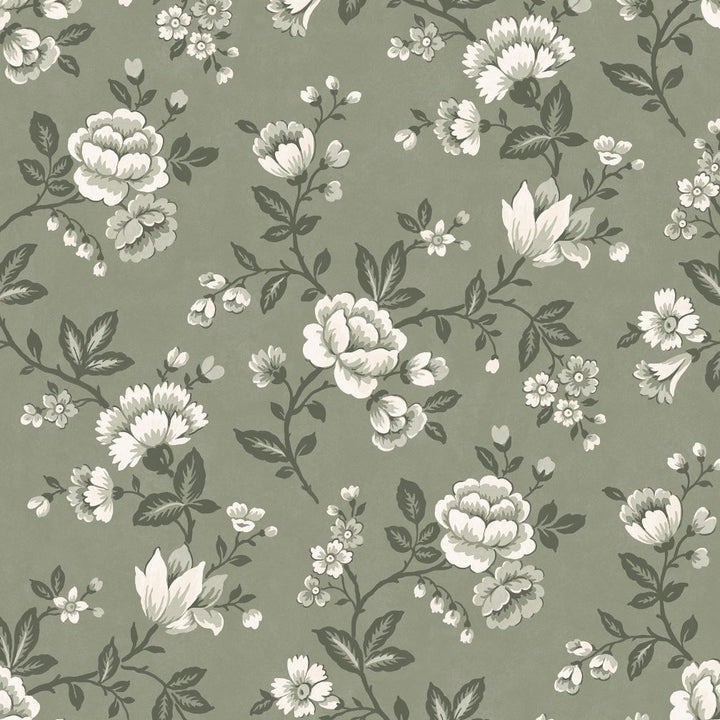 Laura Ashley Bradenbury Trail Antique Green Wallpaper