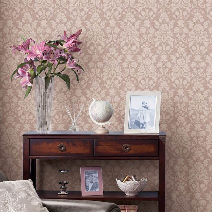 Laura Ashley Semington Silhouette Plaster Pink Wallpaper