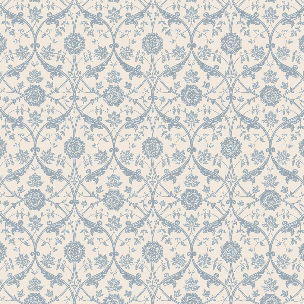 Laura Ashley Endale Trellis Newport Blue Wallpaper