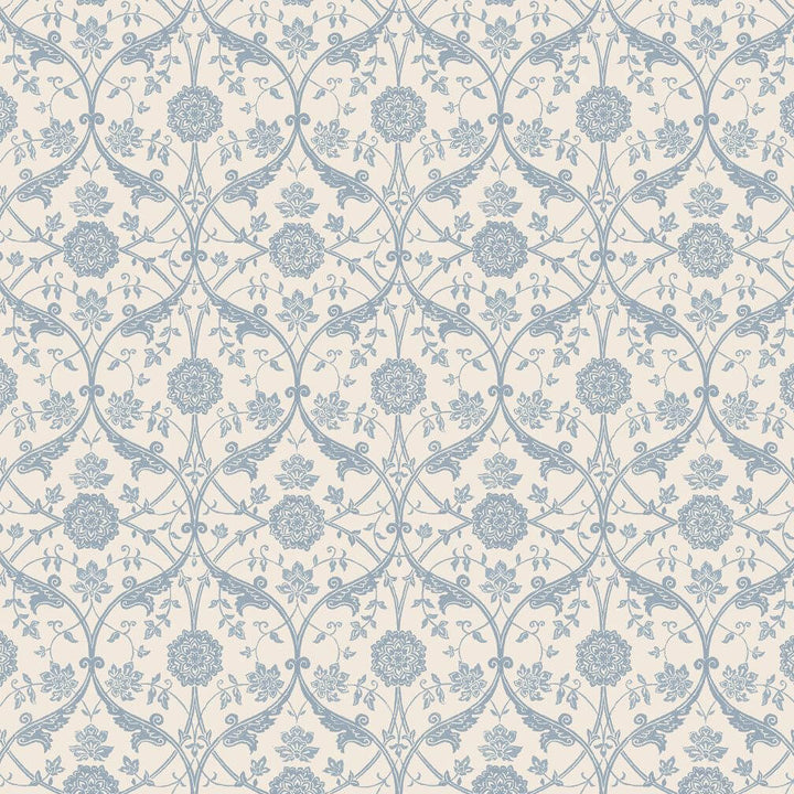 Laura Ashley Endale Trellis Newport Blue Wallpaper
