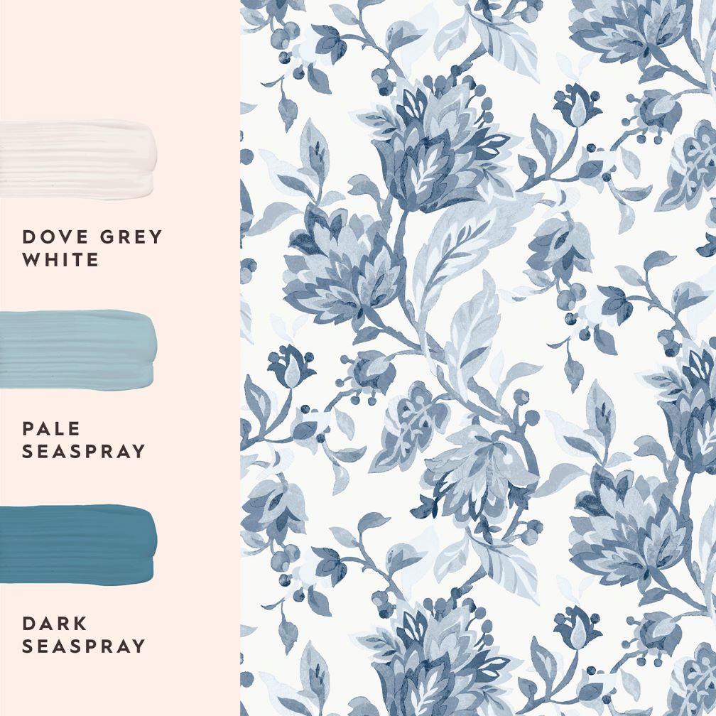 Laura Ashley Adwick Trail Dark Seaspray Wallpaper