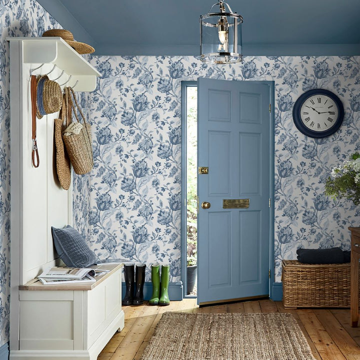 Laura Ashley Adwick Trail Dark Seaspray Wallpaper