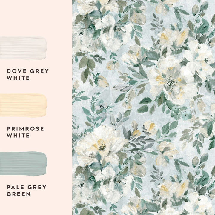 Laura Ashley Elowen Peony Pale Teal Wallpaper