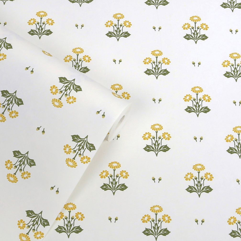 Laura Ashley Harthill Daisy Ochre Yellow Wallpaper