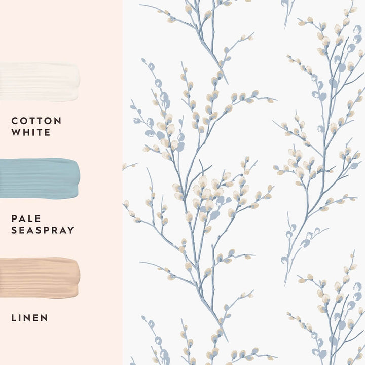 Laura Ashley Pussy Willow Seaspray Wallpaper