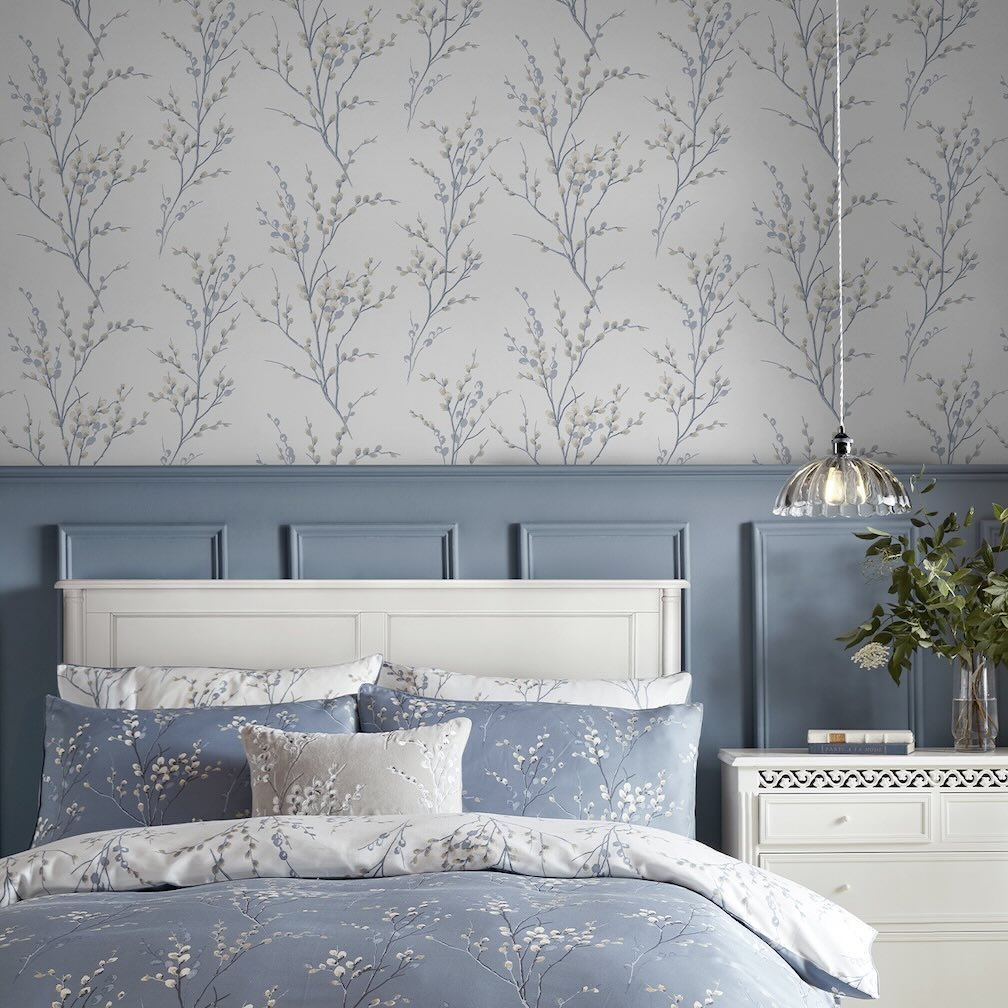 Laura Ashley Pussy Willow Seaspray Wallpaper