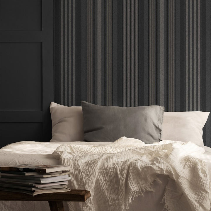 Superfresco Easy Loom Stripe Charcoal Wallpaper
