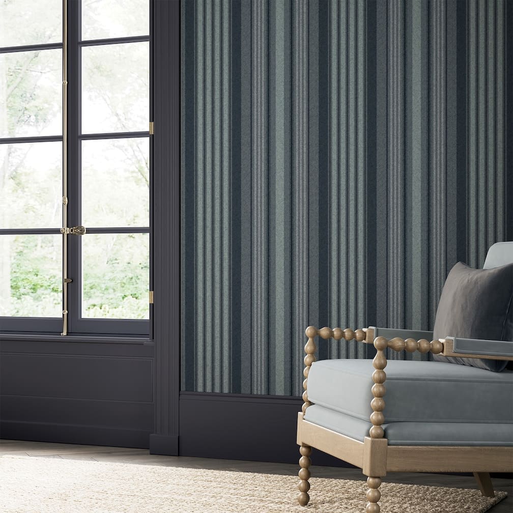 Superfresco Easy Loom Stripe Archival Blue Wallpaper