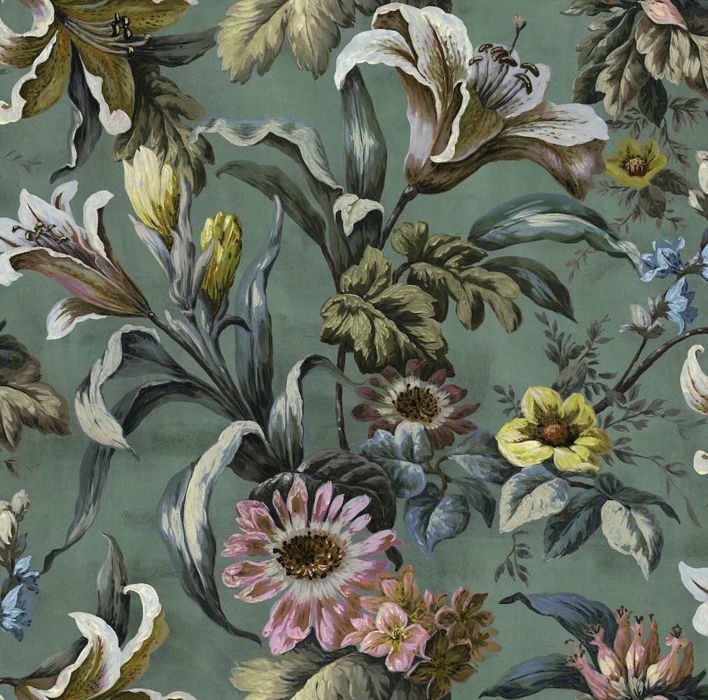 Graham & Brown Lys Petrol Wallpaper