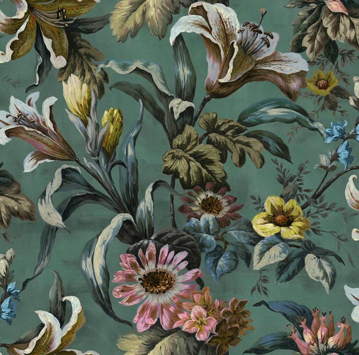 Graham & Brown Lys Petrol Wallpaper