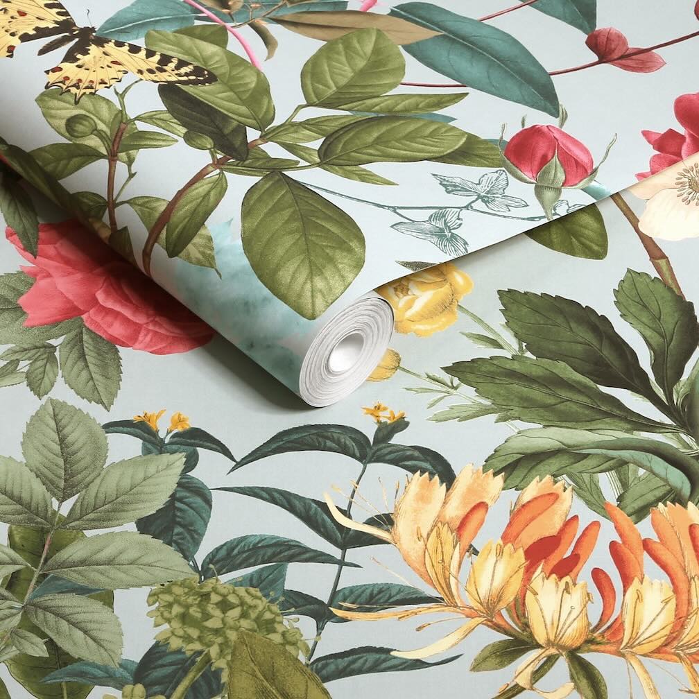 Graham & Brown Bodnant Garden Duck Egg Wallpaper (Set of 2 Rolls)