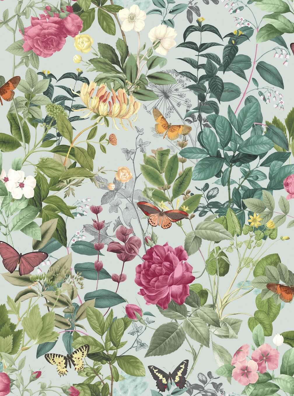 Graham & Brown Bodnant Garden Duck Egg Wallpaper (Set of 2 Rolls)