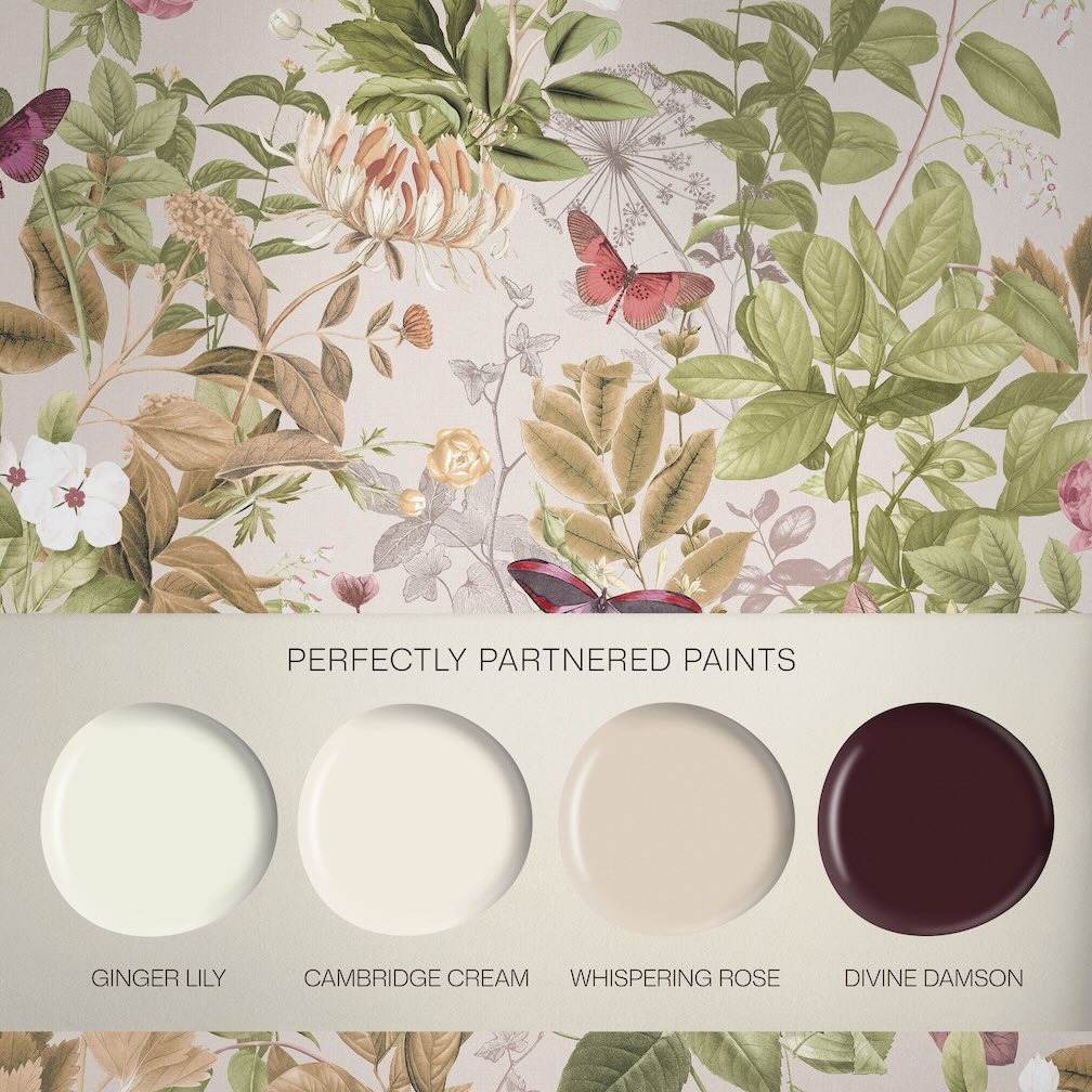 Graham & Brown Bodnant Garden Whispering Rose Wallpaper (Set of 2 Rolls)