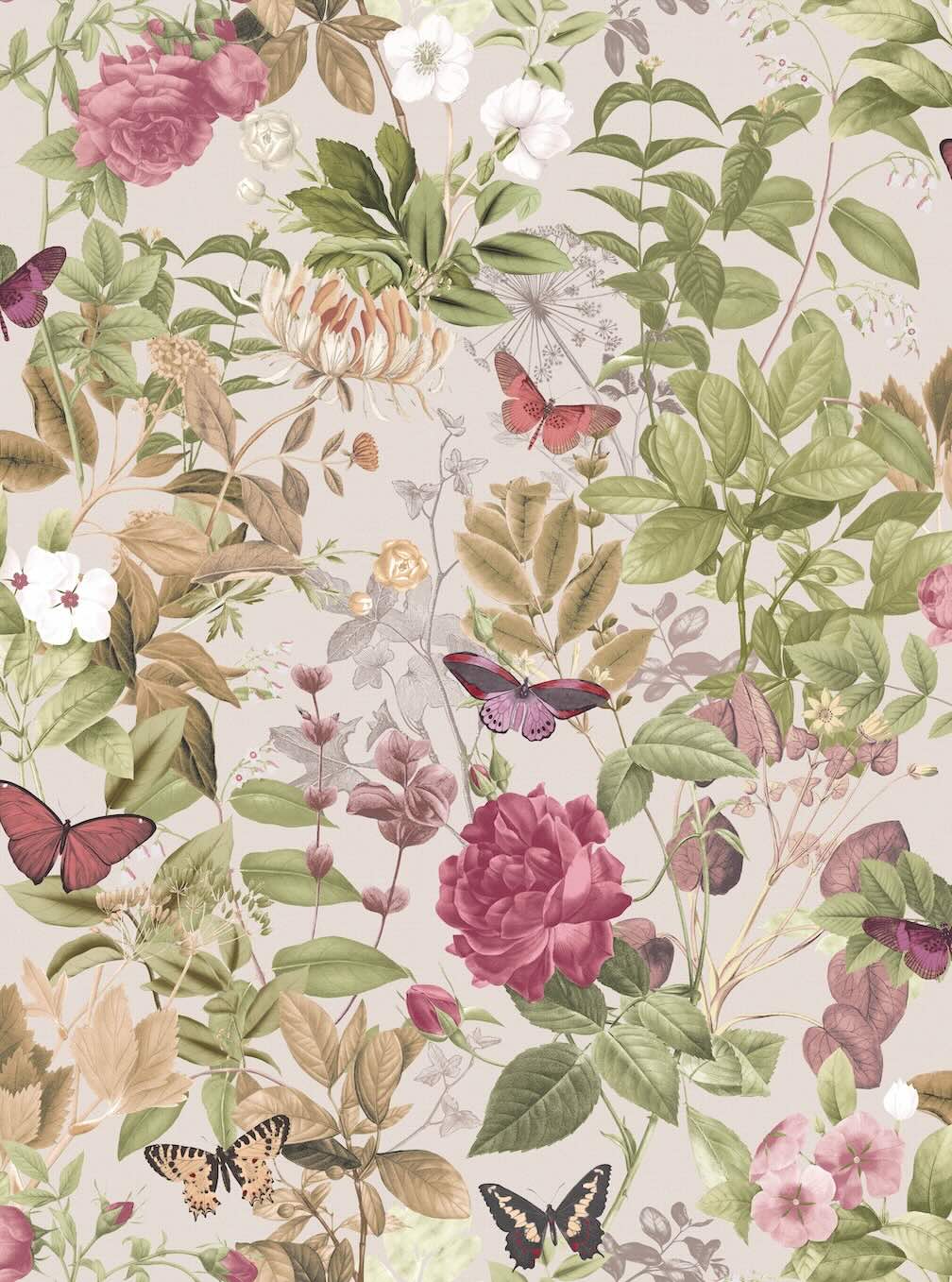 Graham & Brown Bodnant Garden Whispering Rose Wallpaper (Set of 2 Rolls)