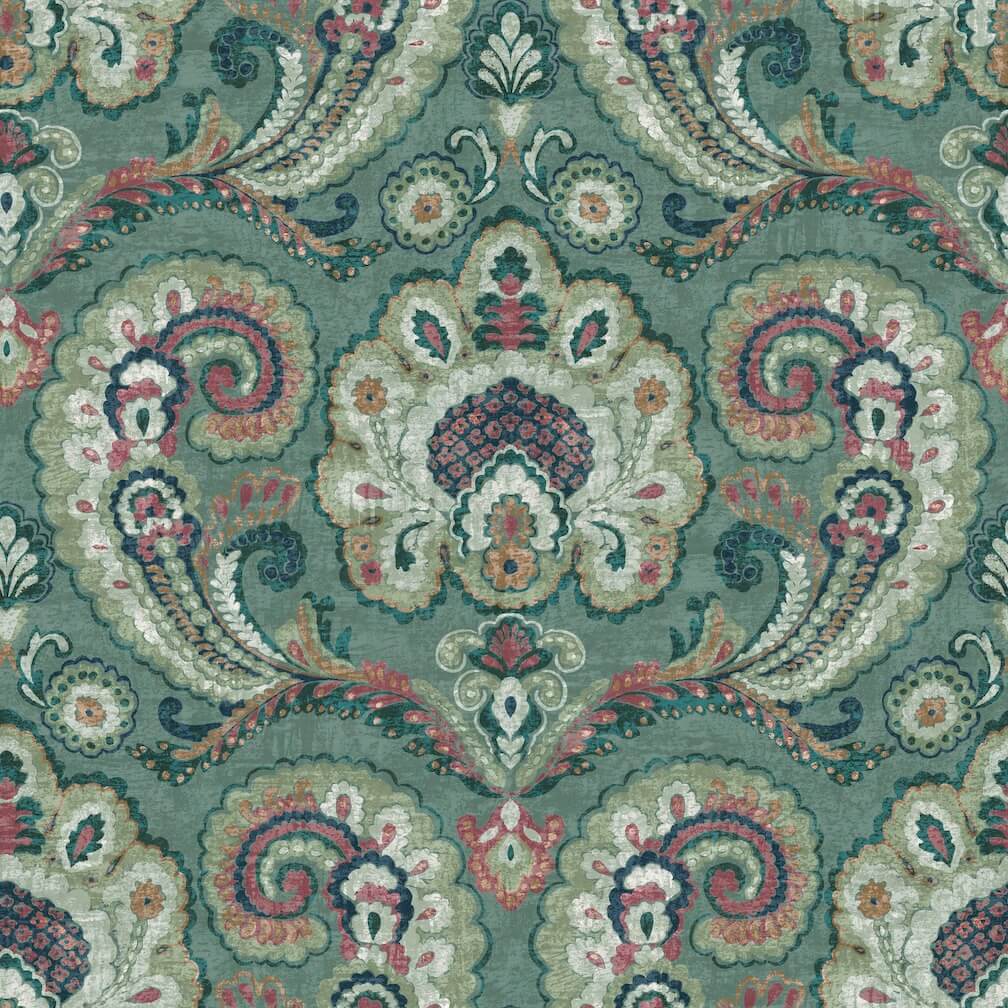 Graham & Brown Paisley Tapestry Petrol Wallpaper