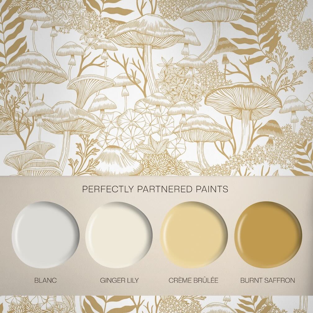 Graham & Brown Fungi Folklore Crème Brûlée Wallpaper