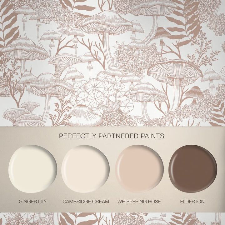 Graham & Brown Fungi Folklore Whispering Rose Wallpaper