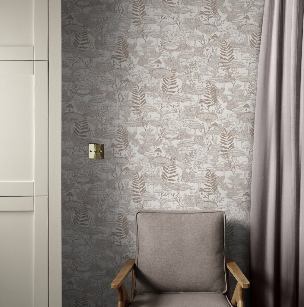 Graham & Brown Fungi Folklore Whispering Rose Wallpaper