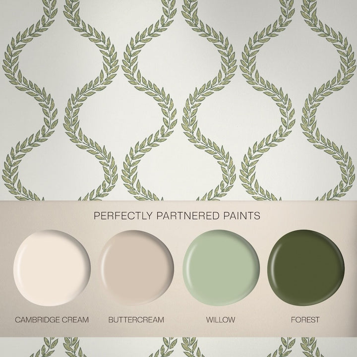 Graham & Brown Laurel Leaf Trellis Willow Wallpaper