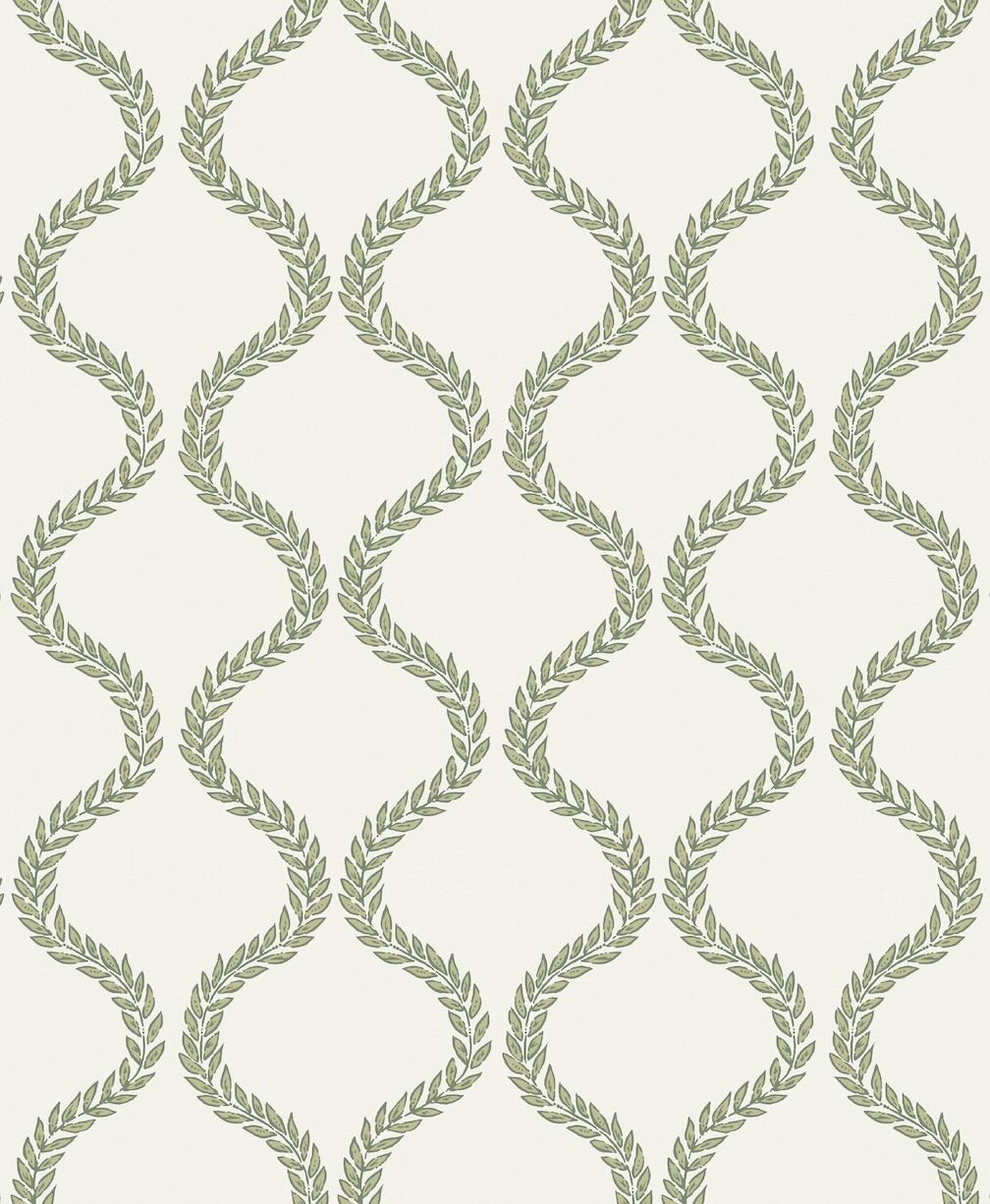 Graham & Brown Laurel Leaf Trellis Willow Wallpaper