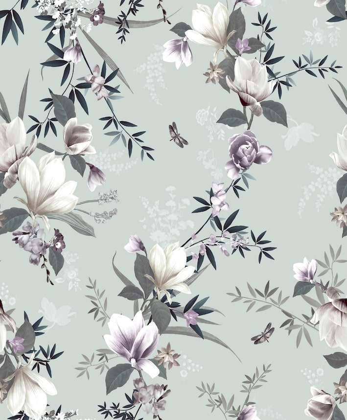 Lipsy Lotus Duck Egg Floral Wallpaper