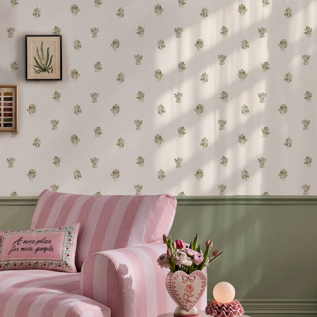 Cath Kidston Kingdom Posey Sage Wallpaper