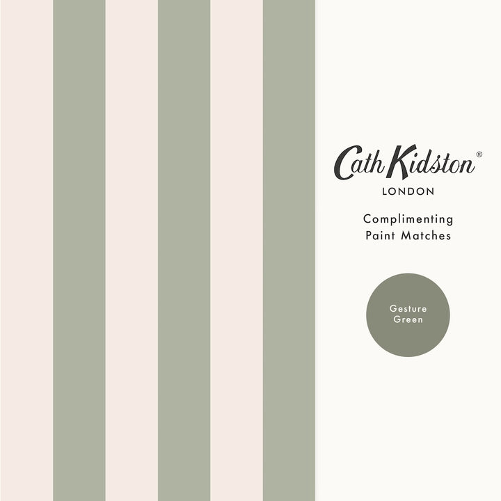 Cath Kidston Canopy Stripe Sage Wallpaper