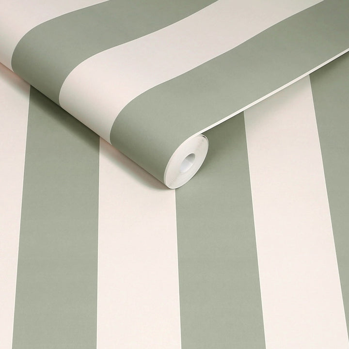 Cath Kidston Canopy Stripe Sage Wallpaper