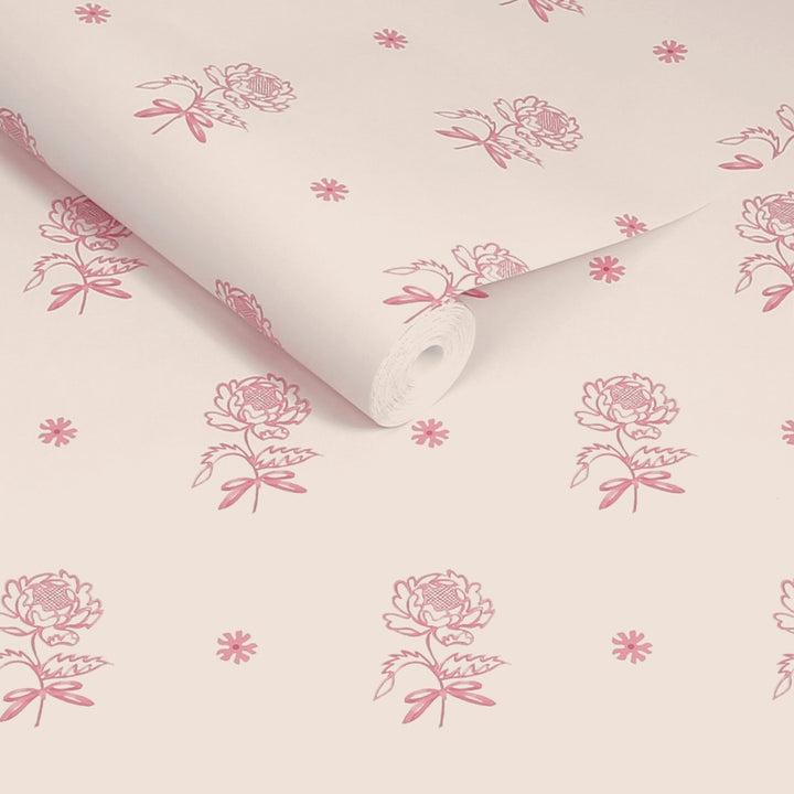 Cath Kidston Spitalfield Bunches Pink Wallpaper