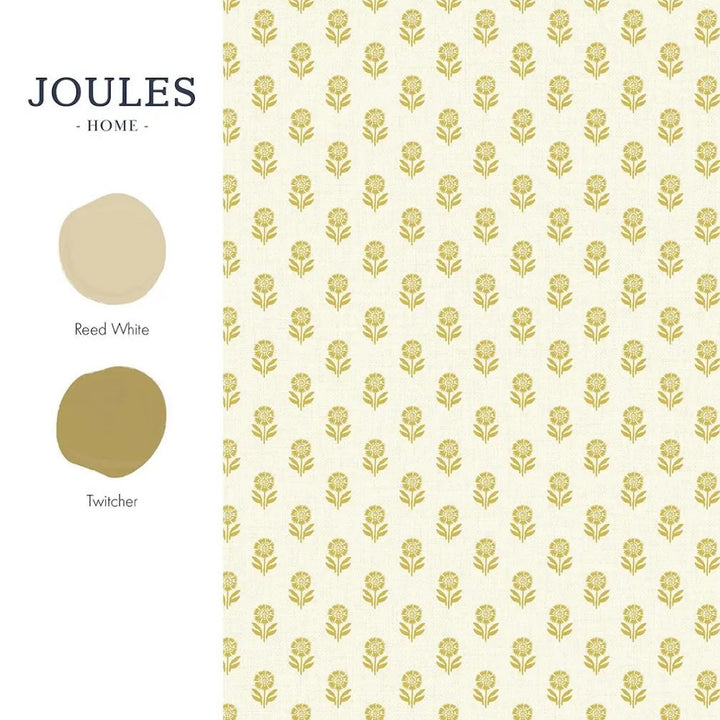 Joules Woodblock Floral Cream & Yellow Wallpaper