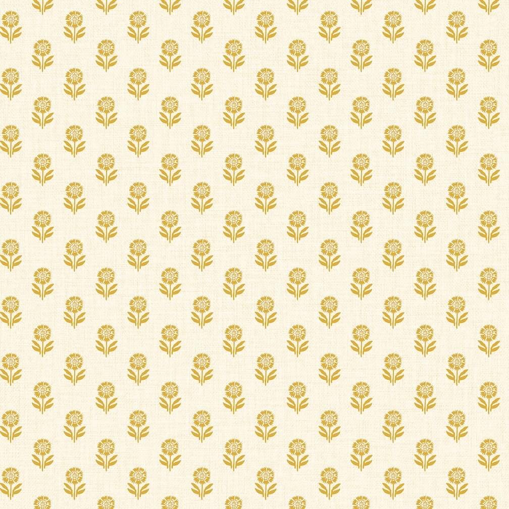 Joules Woodblock Floral Cream & Yellow Wallpaper