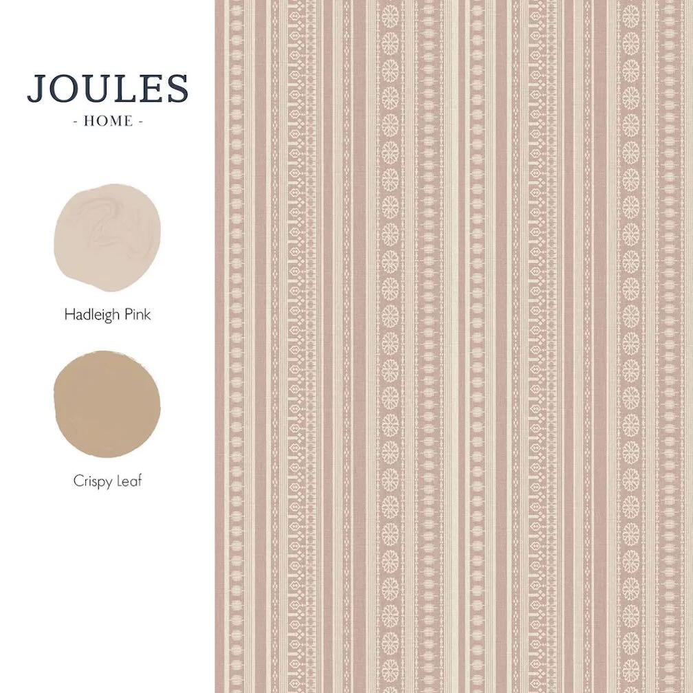 Joules Decorative Stripe Pink Wallpaper