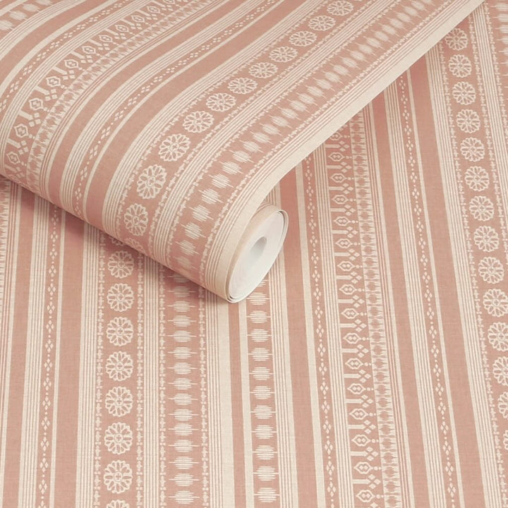 Joules Decorative Stripe Pink Wallpaper