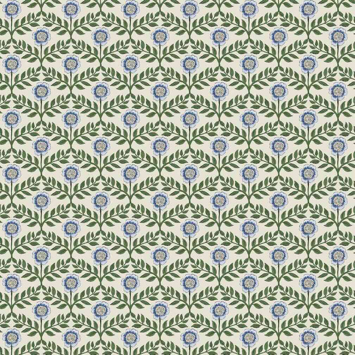 Joules Stately Floral Green & Blue Wallpaper