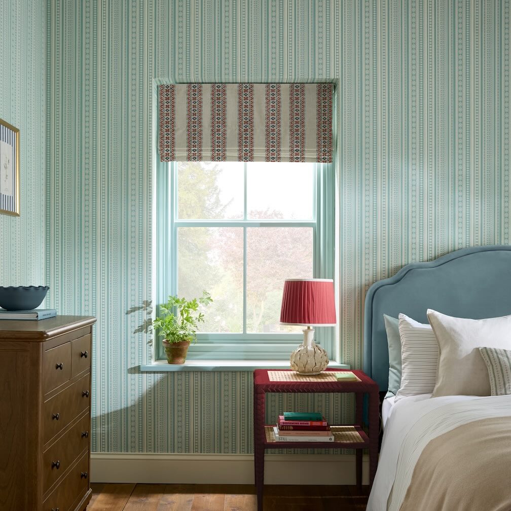 Joules Decorative Stripe Duck Egg Blue & Cream Wallpaper