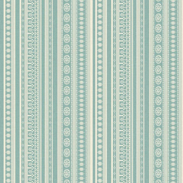 Joules Decorative Stripe Duck Egg Blue & Cream Wallpaper
