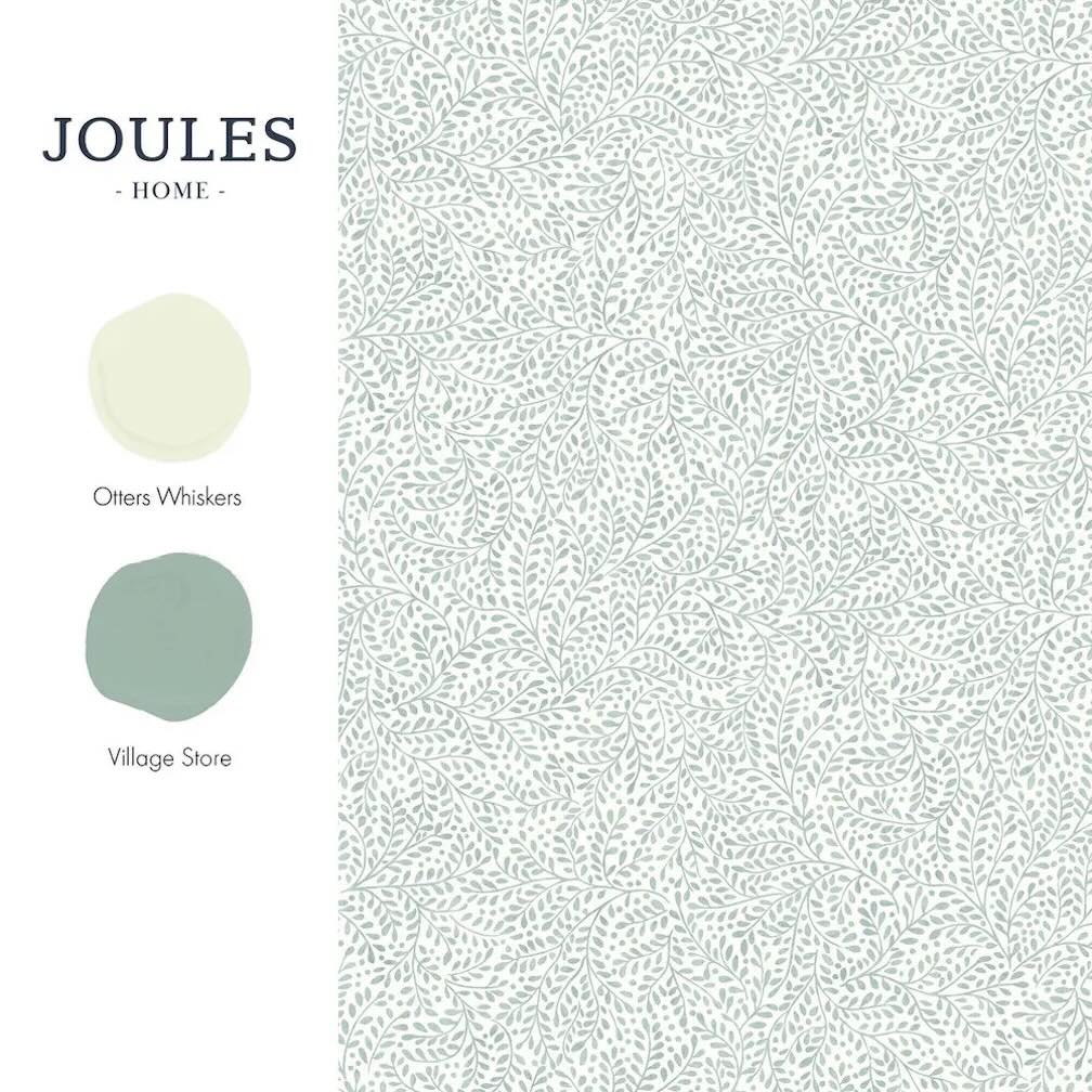 Joules Willow Leaf Duck Egg Blue Wallpaper