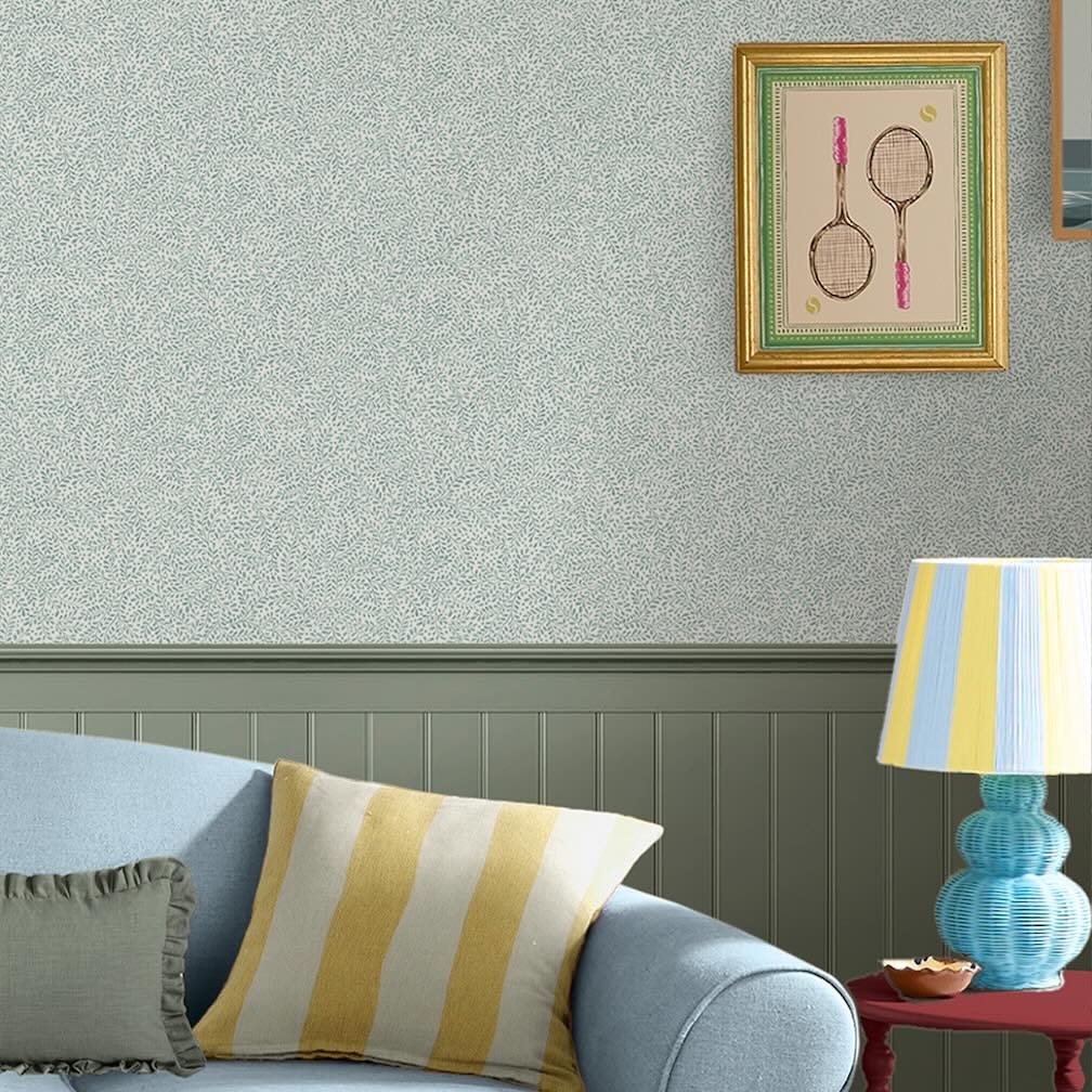 Joules Willow Leaf Duck Egg Blue Wallpaper