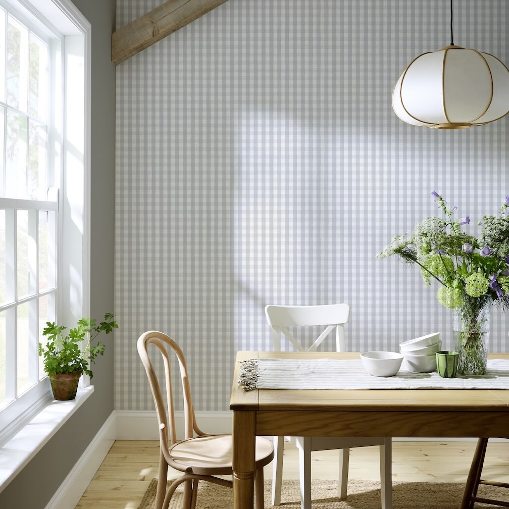 Superfresco Easy Hattie Gingham Duckegg Wallpaper