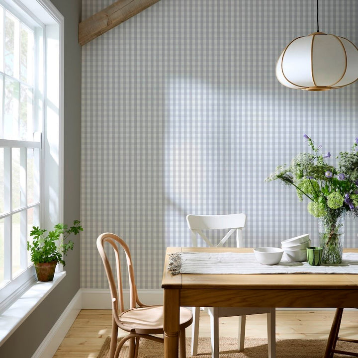 Superfresco Easy Hattie Gingham Duckegg Wallpaper