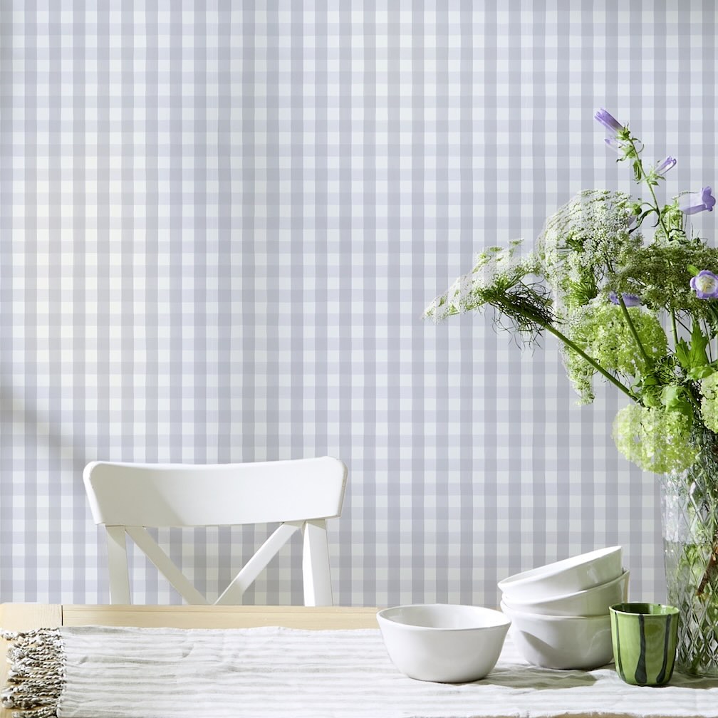 Superfresco Easy Hattie Gingham Duckegg Wallpaper