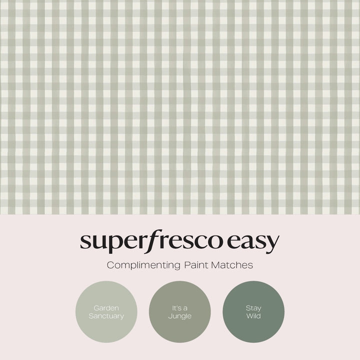 Superfresco Easy Hattie Gingham Sage Wallpaper
