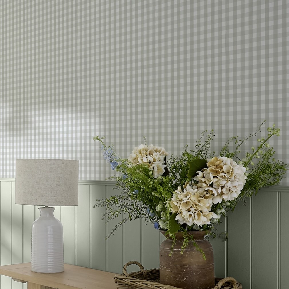 Superfresco Easy Hattie Gingham Sage Wallpaper